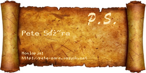 Pete Sára névjegykártya