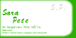 sara pete business card